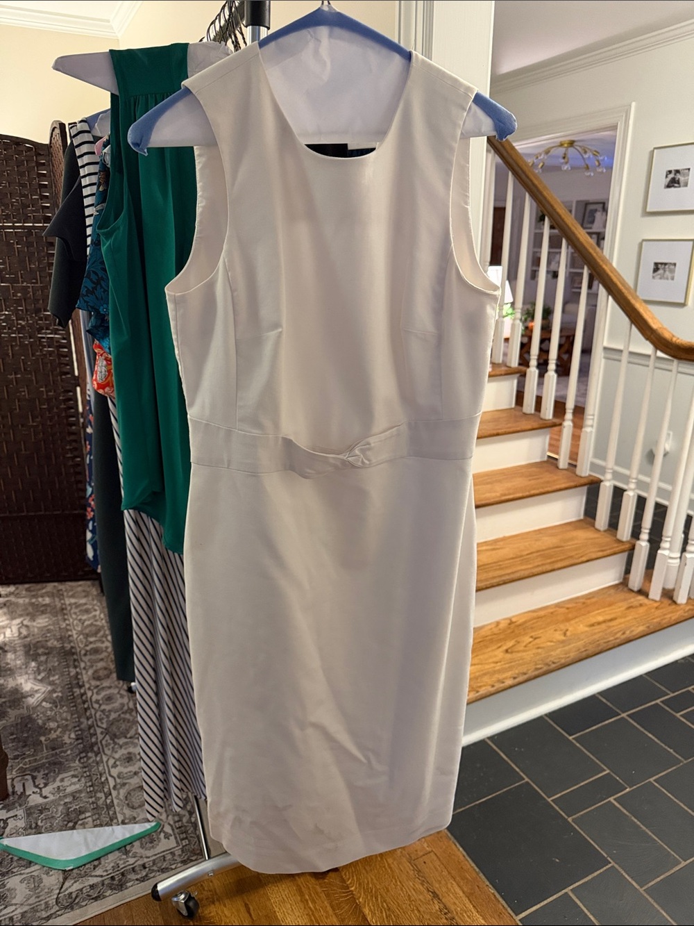 Ann Taylor Cream Sleeveless Sheath Dress